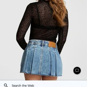 Pink By VS Denim Pleated Mini Skirt